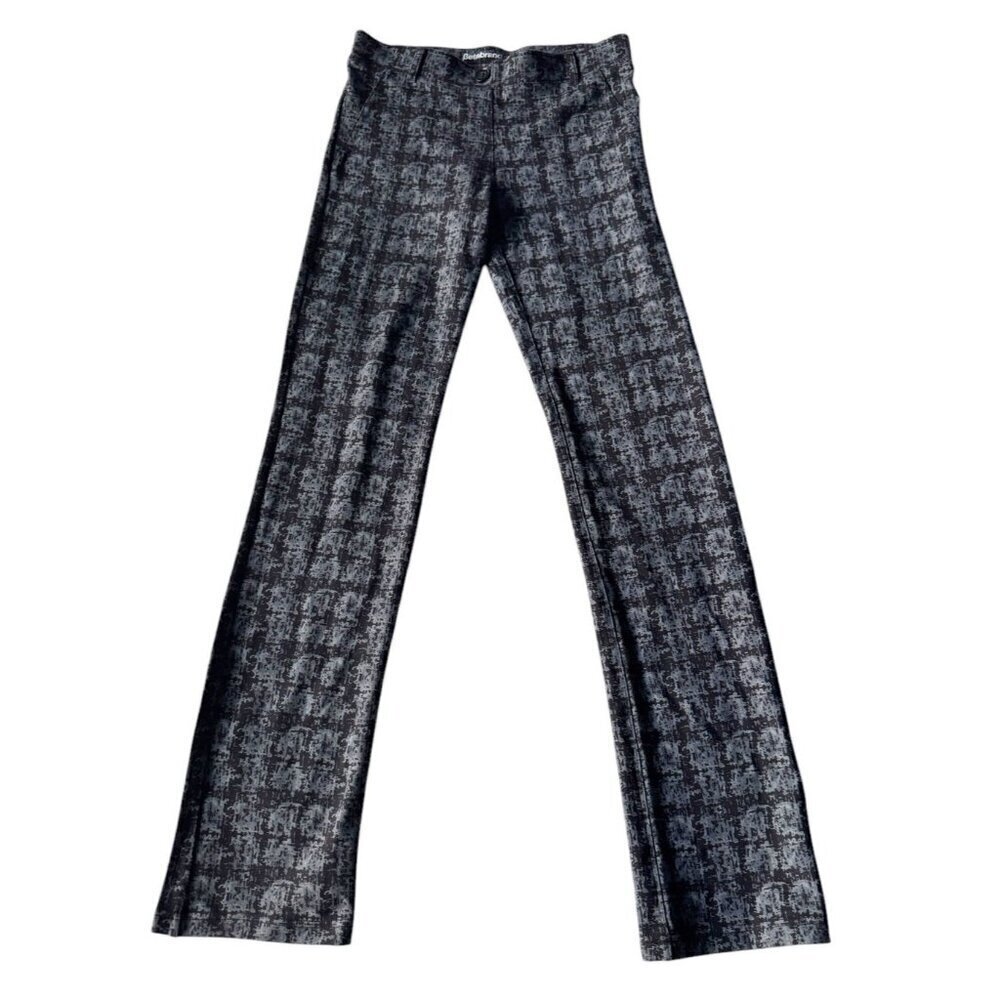 Betabrand Women's Sz S Black & Gray Shibori Print Straight Leg Yoga Dress Pants - Picture 2 of 8